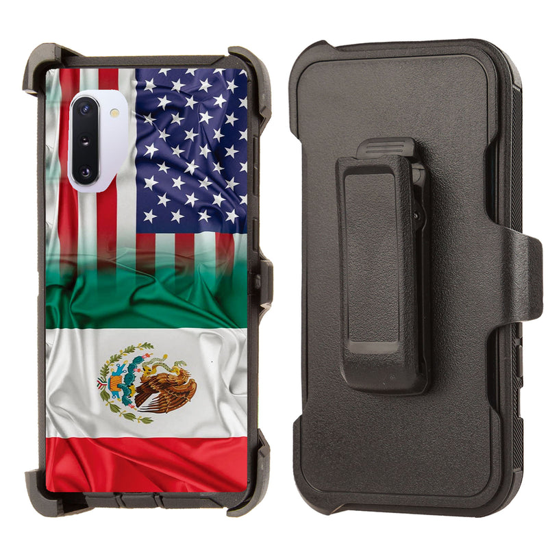 Samsung Galaxy Note 10 Shockproof Case Mexico USA Flag Combined