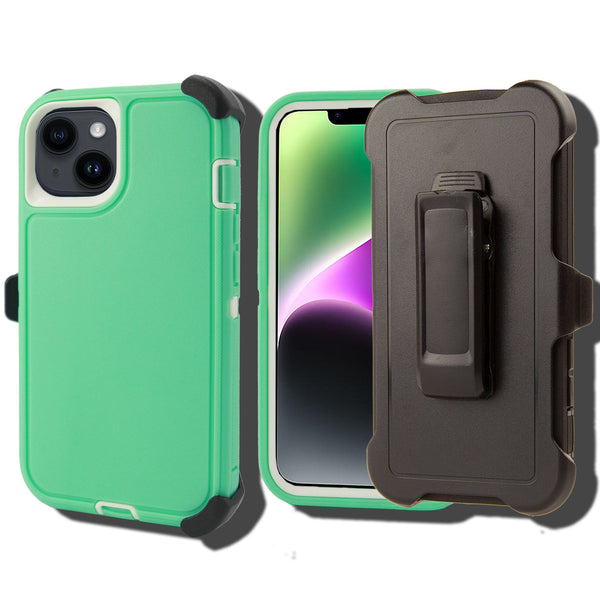 Shockproof Case for Apple iPhone 14 Mint Cover Clip Rugged Heavy Duty
