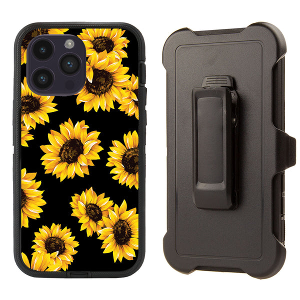 Shockproof Case for Apple iPhone 14 Pro Sunflower Sun Flower Cover Clip Rugged