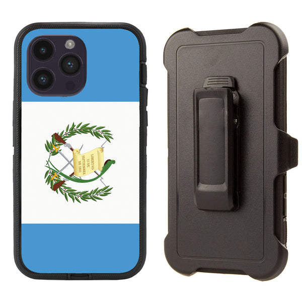 Shockproof Case for Apple iPhone 14 Pro Guatemal Flag Cover Clip Rugged Heavy
