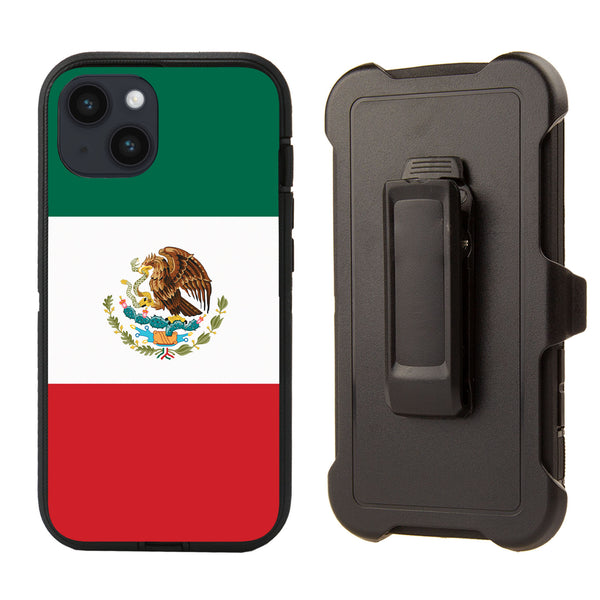 Shockproof Case for Apple iPhone 14 Plus/15 Plus (6.7 inch) Mexico Flag Mexican