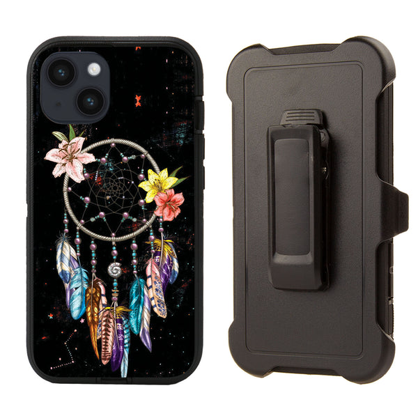 Shockproof Case for Apple iPhone 14 Plus/15 Plus (6.7 inch) Dream Catcher Cover Rugged