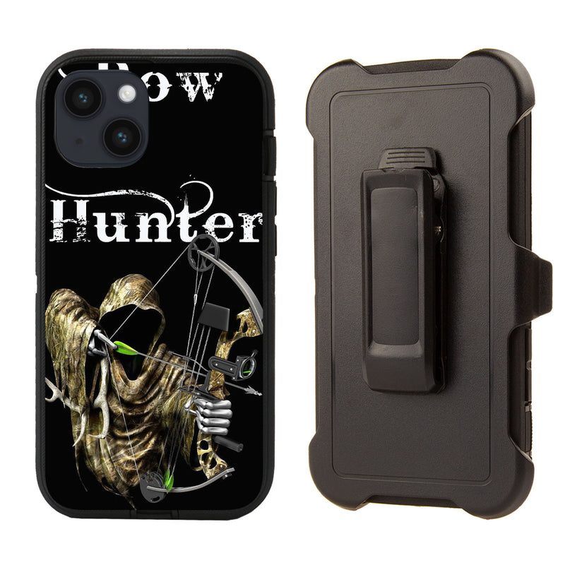 Shockproof Case for Apple iPhone 14 Plus/15 Plus (6.7 inch) Reaper Bow Hunter Grim Arrow