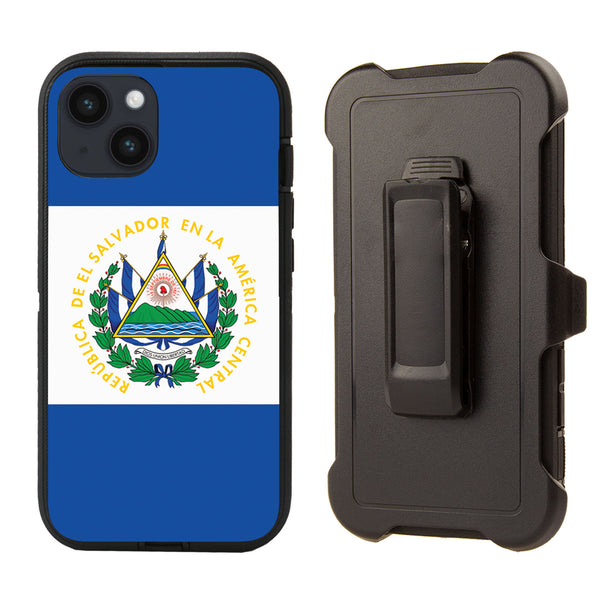 Shockproof Case for Apple iPhone 14 Plus/15 Plus (6.7 inch) Flag El Salvador Cover Clip