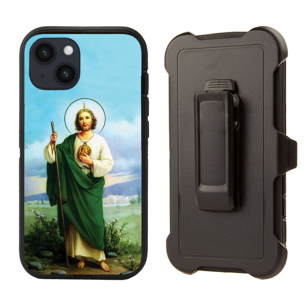 Shockproof Case for Apple iPhone 14 Plus/15 Plus (6.7 inch) Saint St Jude Tadeo Cover