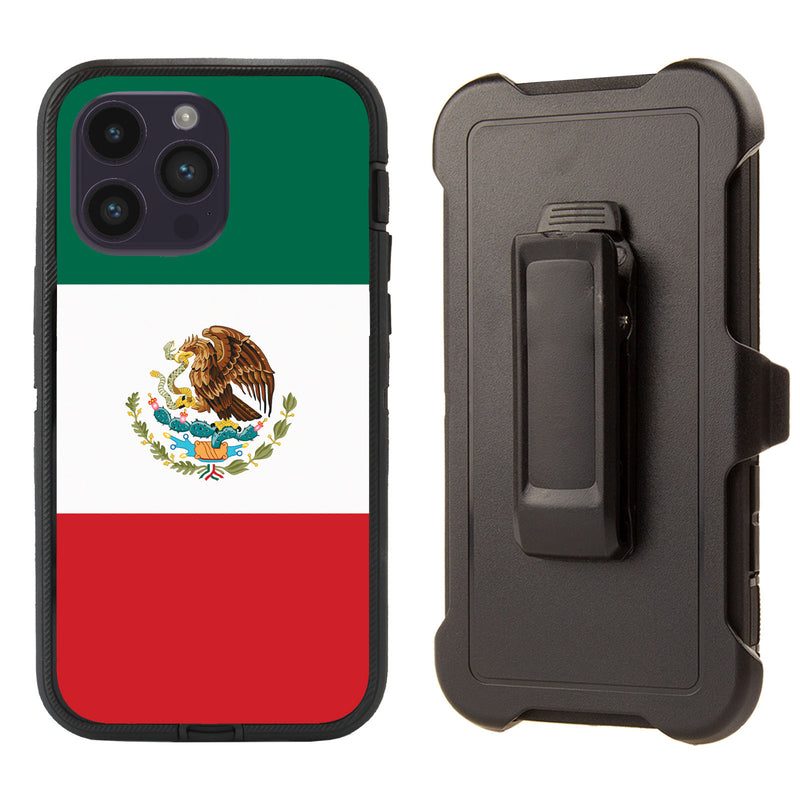 Shockproof Case for Apple iPhone 14 Pro Max (6.7 inch) Clean Mexico Flag Mexican