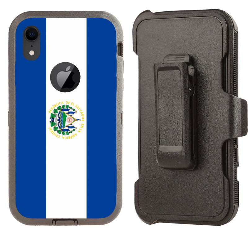 Shockproof Case for Apple iPhone XR Flag El Salvador Cover Clip Rugged Heavy