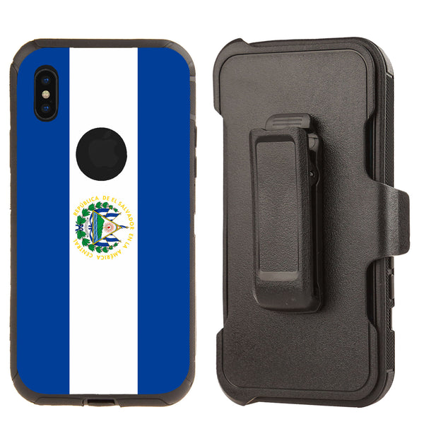 Shockproof Case for Apple iPhone XS Max Flag El Salvador Cover Clip Rugged Heavy