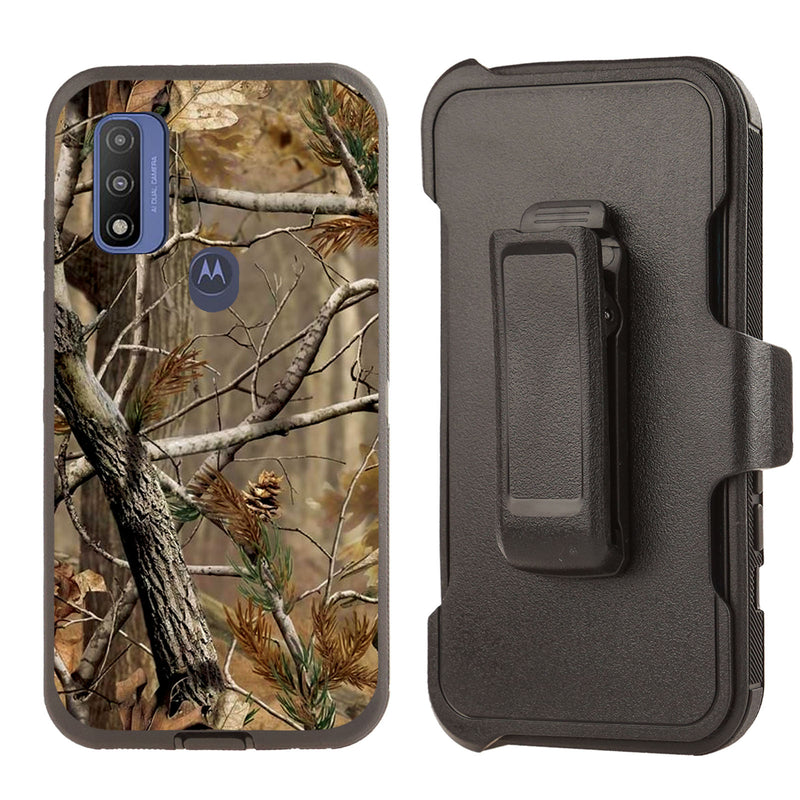 Shockproof Case for Motorola Moto G Power 2022/ G Pure /G Play (2023) Camouflage Tree Brown