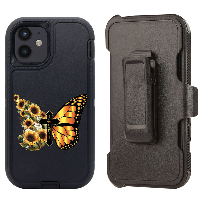 Shockproof Case for Apple iPhone 11 (6.1") Cross Butterfly Christian