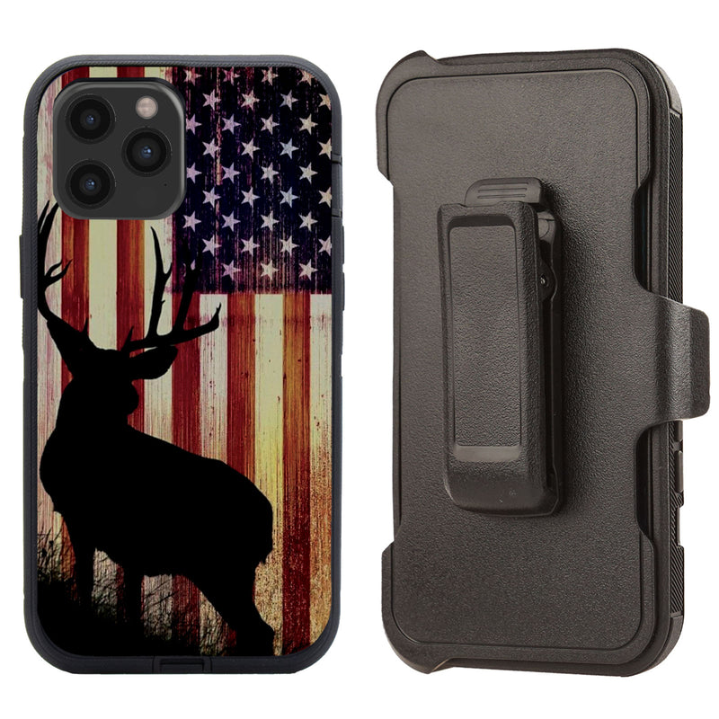Shockproof Case for Apple iPhone 11 Pro Max  Cover Clip Deer Flag