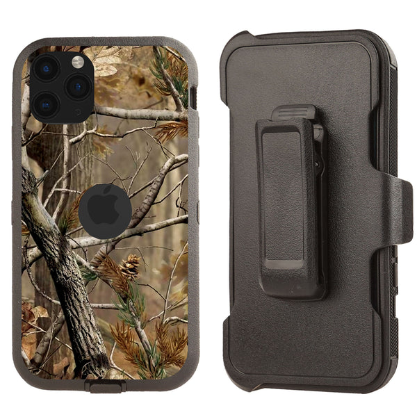Shockproof Case for Apple iPhone 11 Pro Max Camouflage Tree Brown Cover Clip