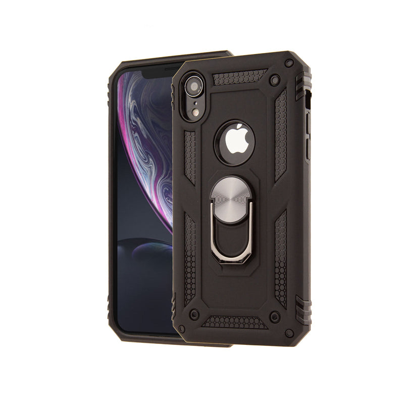 Apple iPhone XR Armor Magnetic Case Hybrid Metal Ring Holder Stand