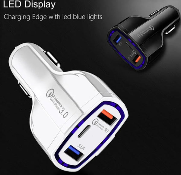 35W Car Charger PD Type C Usb Ports Fast Charger auto Adapter 7A Quick Charging