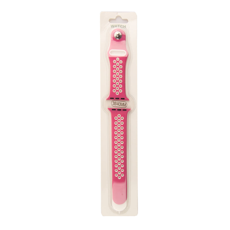 Silicone Sports iWatch Band Strap with Holes for Apple Watch Series SE 6 5 4 3 2 Hot Pink