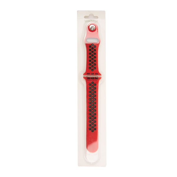Silicone Sports iWatch Band Strap with Holes for Apple Watch Series SE 6 5 4 3 2 Red