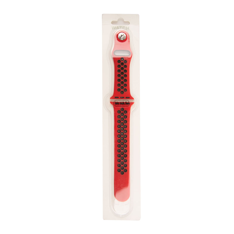 Silicone Sports iWatch Band Strap with Holes for Apple Watch Series SE 6 5 4 3 2 Red